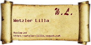 Wetzler Lilla névjegykártya